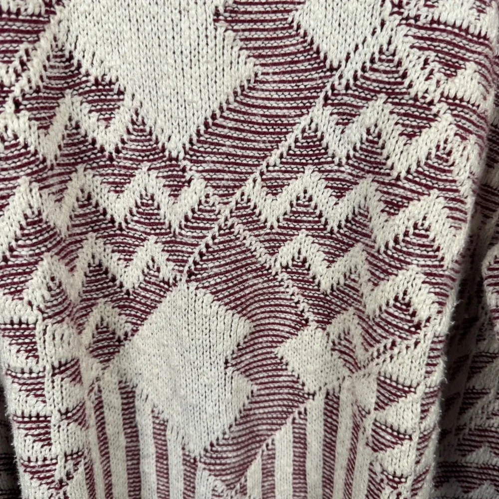 Vintage 90s Heavyweight Knit Crewneck Size Medium Men Geometric Jacquard Pattern
